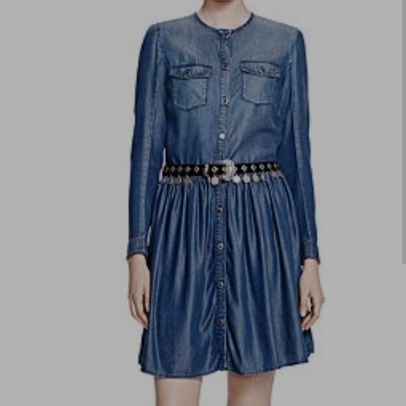 The Kooples Denim Chambray Dress with Enamel Buttons Size M - Picture 1 of 6